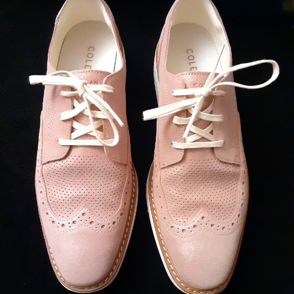 Cole Haan Blush Pink Lace-Up Platform Shoes